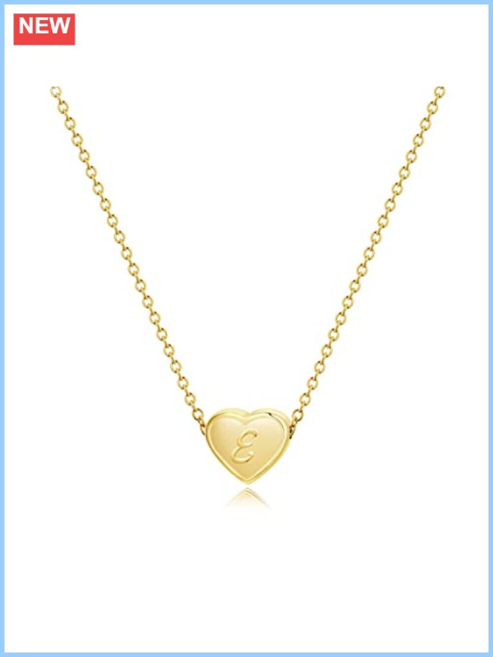 18k Gold Plated Heart Initial Necklace for Women Stainless Steel Pendant Letter